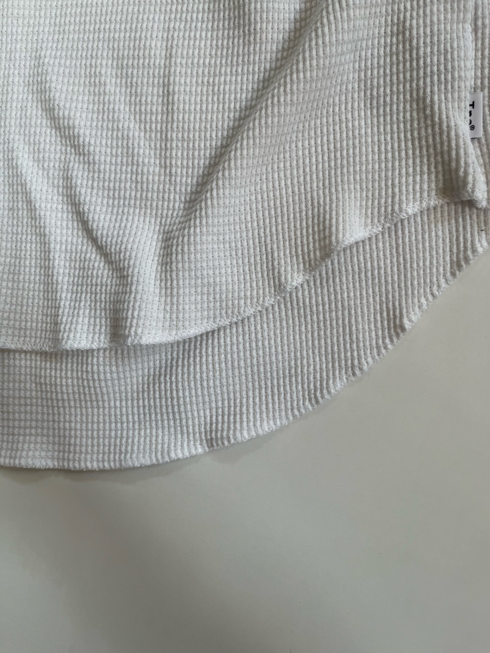 Aritzia TNA Ivory White Boyfriend Waffle Raglan Long Sleeve Relaxed Pullover - Picture 13 of 13